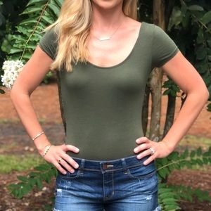 Army green bodysuit